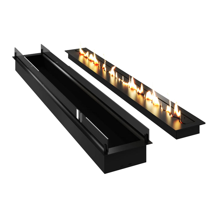 Bioethanol Einbau Brenner Ethanol Einbau Einsatz Kassette SOLO 190cm mit Glas von Wild Flame